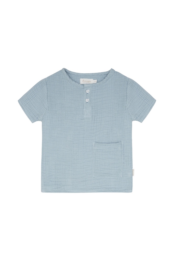 T-Shirt aus Musselin 'clear blue' mit Tasche FS25