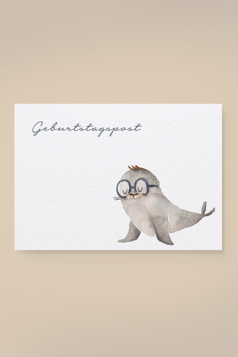 [P0042007] Postkarte Robbe 'Geburtstagspost' FS25